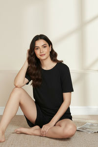 Zivame 2 Mile Fashion Knit Poly Short Set - Black Beauty — thumbnail 5